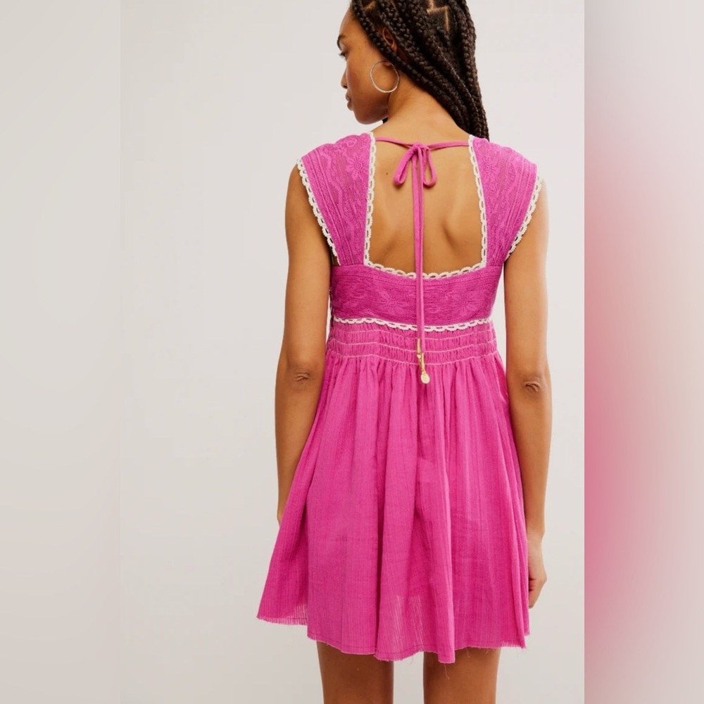 FREE PEOPLE HEARTLAND MINI DRESS IN ISLAND FLOWER Size L NWT - Picture 13 of 15